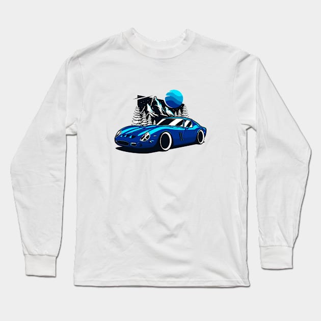 Blue 250 GTO Long Sleeve T-Shirt by KaroCars